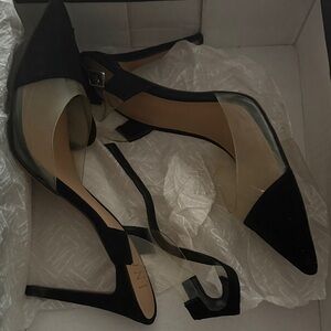 INC International Concepts Black and Clear Pointed-Toe Stiletto Heels